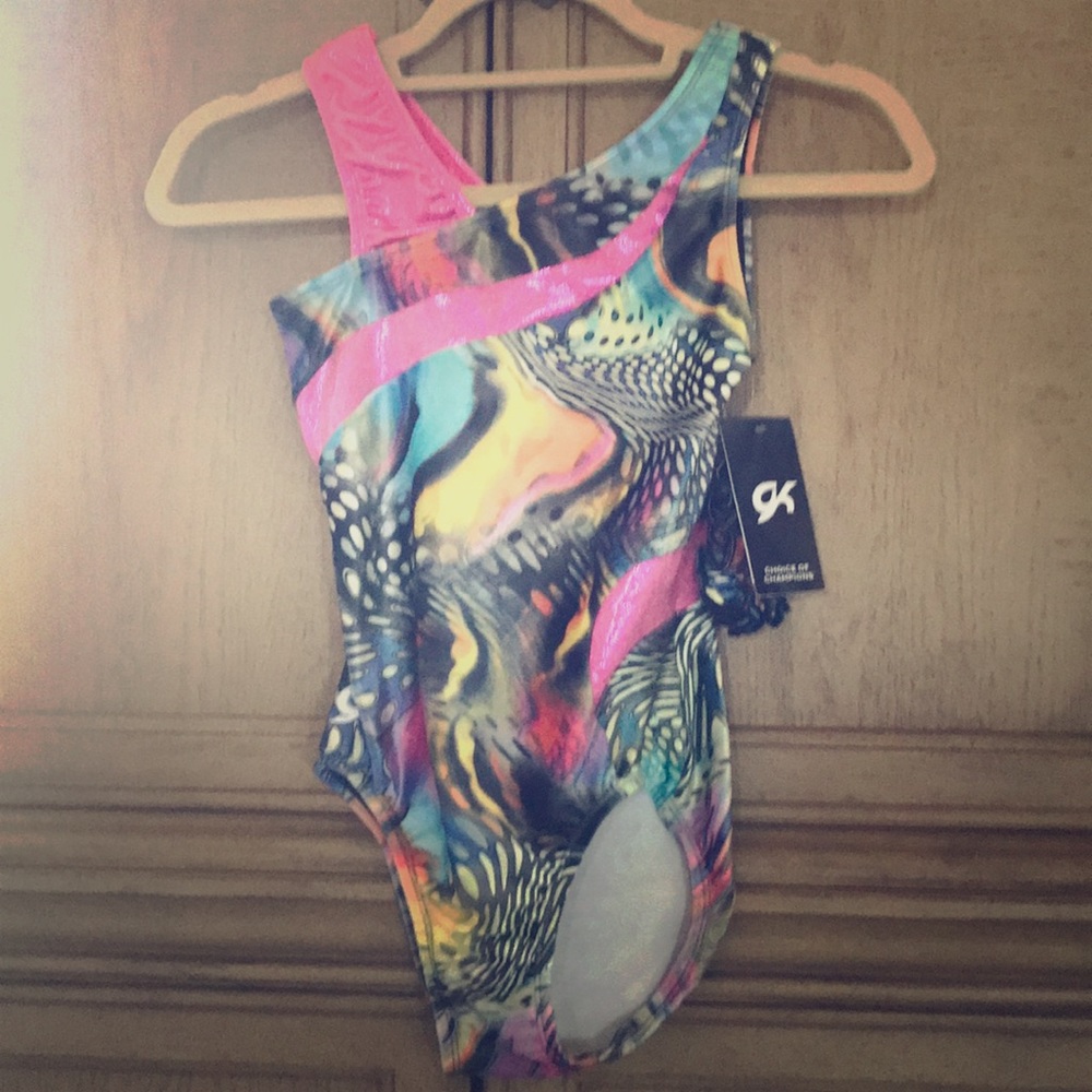 NWT GK elite velour gymnastics leotard Adult XS